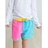 RuffleButts + RuggedButts Neon Color Block Dolphin Hem Swim Trunks