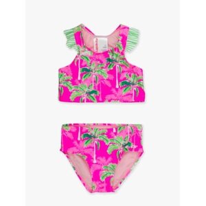 RuffleButts + RuggedButts Neon Palm Paradise Racerback Flutter Tankini 2PC Swimsuit