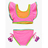 RuffleButts + RuggedButts *PRE-ORDER*Neon Pink Crochet Detail Butterfly Tankini 2-Piece Swimsuit