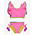 RuffleButts + RuggedButts Neon Pink Crochet Detail Butterfly Tankini 2-Piece Swimsuit