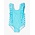 RuffleButts + RuggedButts Bright Aqua Gingham Waterfall One Piece Swimsuit