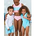RuffleButts + RuggedButts Bright Aqua Gingham Waterfall One Piece Swimsuit