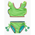 RuffleButts + RuggedButts Neon Honeydew Crochet Detail Butterfly Tankini 2-Piece Swimsuit