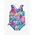 RuffleButts + RuggedButts Neon Ocean Coral Cross-Back One Piece Swimsuit
