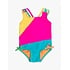 RuffleButts + RuggedButts Neon Color Block Cross-Back One Piece Swimsuit