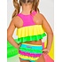 RuffleButts + RuggedButts Neon Color Block Flounce Bikini 2-Piece Swimsuit, with Signature Rear Ruffles