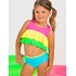 RuffleButts + RuggedButts Neon Color Block Flounce Bikini 2-Piece Swimsuit, with Signature Rear Ruffles