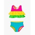 RuffleButts + RuggedButts Neon Color Block Flounce Bikini 2-Piece Swimsuit, with Signature Rear Ruffles