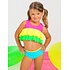 RuffleButts + RuggedButts Neon Color Block Flounce Bikini 2-Piece Swimsuit, with Signature Rear Ruffles