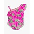 RuffleButts + RuggedButts Neon Palm Paradise One Shoulder Ruffle One Piece
