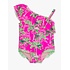 RuffleButts + RuggedButts Neon Palm Paradise One Shoulder Ruffle One Piece
