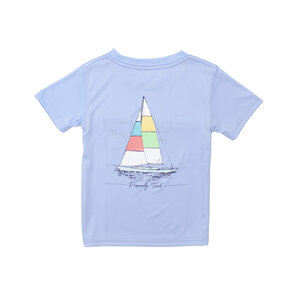 Properly Tied Light Blue Set Sail Girl's Performance SS Tee