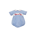 Petit Bebe Valentine's Day Lt Blue Gingham Boy's Bubble