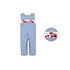 Petit Bebe Valentine's Day Lt Blue Gingham Long Jon Jon