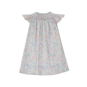 Petit Bebe Caroline Pink & Blue Liberty Floral Angel Wing Bishop