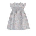 Petit Bebe Caroline Pink & Blue Liberty Floral Sleeveless Dress w/Collar