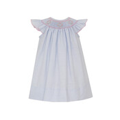 Petit Bebe Riley Blue Tiny Stripe Angel Wing Bishop