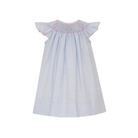 Petit Bebe Riley Blue Tiny Stripe Angel Wing Bishop