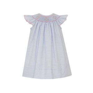 Petit Bebe Riley Blue Tiny Stripe Angel Wing Bishop