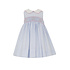 Petit Bebe Riley Blue Tiny Stripe Sleeveless Dress w/Scalloped Collar