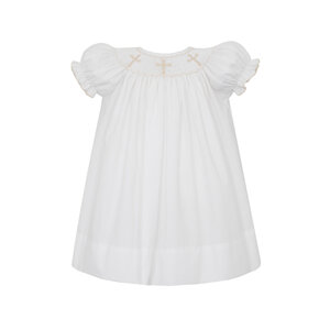 Petit Bebe Crosses White Poplin Bishop
