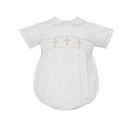 Petit Bebe Crosses White Poplin Boy's Bubble