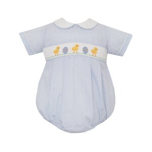 Petit Bebe Easter Chicks Lt Blue Tiny Stripe Boy's Bubble