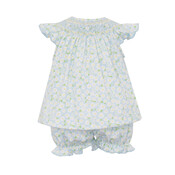 Petit Bebe *PRE-ORDER*Spring Daisies Knit Angel Wing Bishop Bloomer Set