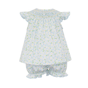 Petit Bebe *PRE-ORDER*Spring Daisies Knit Angel Wing Bishop Bloomer Set