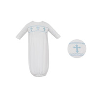 Petit Bebe Crosses White Boy's Knit Sac