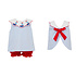 Claire & Charlie *PRE-ORDER*Sailboats Blue Knit Stripe Bloomer Set
