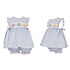 Anavini *PRE-ORDER*Daisies Lt Blue Seersucker Bloomer Set w/Side Bows