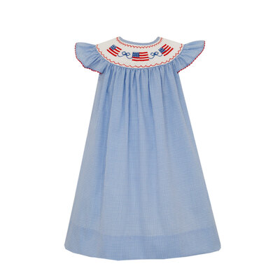 Anavini *PRE-ORDER*Flags Periwinkle Blue Gingham Bishop