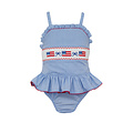 Anavini Flags Periwinkle Blue Gingham 1PC Swimsuit