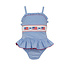 Anavini Flags Periwinkle Blue Gingham 1PC Swimsuit