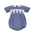 Anavini *PRE-ORDER*Sailboats Navy Gingham Boy's Bubble