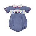 Anavini Sailboats Navy Gingham Boy's Bubble