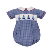 Anavini Sailboats Navy Gingham Boy's Bubble