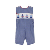 Anavini Sailboats Navy Gingham Jon Jon