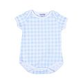 Magnolia Baby Baby Checks Blue S/S Lap Bodysuit