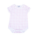 Magnolia Baby Baby Checks Pink S/S Lap Bodysuit