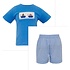 Anavini Boats Periwinkle Gingham Short Set