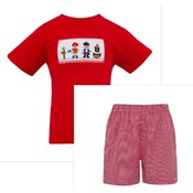 Anavini Pirate Red Gingham Short Set