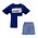 Anavini *PRE-ORDER*Tow Truck Royal Gingham Short Set