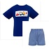 Anavini *PRE-ORDER*Tow Truck Royal Gingham Short Set
