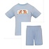 Anavini *PRE-ORDERPuppies Lt Blue Knit Short Set