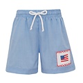 Anavini Flags Periwinkle Blue Gingham Boy's Swim Trunks