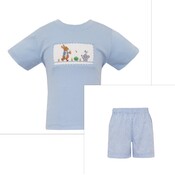 Anavini *PRE-ORDER*Peter Rabbit Lt Blue Gingham Short Set