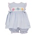 Anavini Daisies Lt Blue Seersucker Bloomer Set w/Side Bows