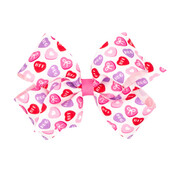 Wee Ones Conversation Hearts Print Grosgrain Bow